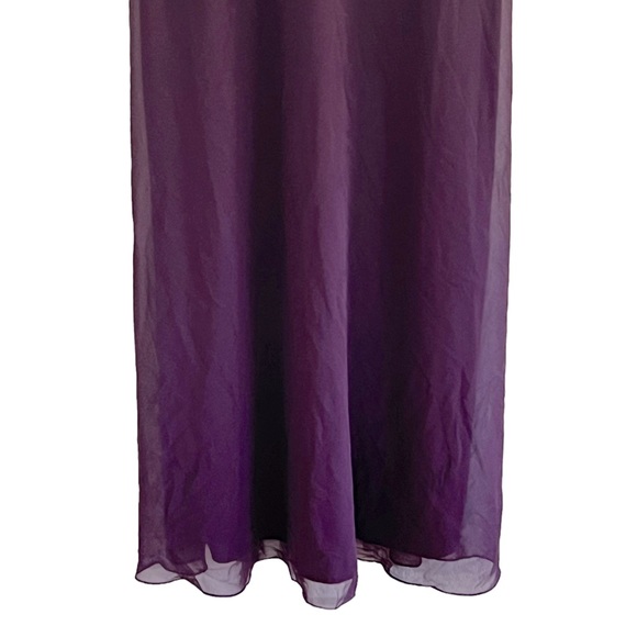 ALEX EVENINGS Sequined lace Floral 3/4 Sleeve long chiffon mock dress SZ  10P - Picture 6 of 9